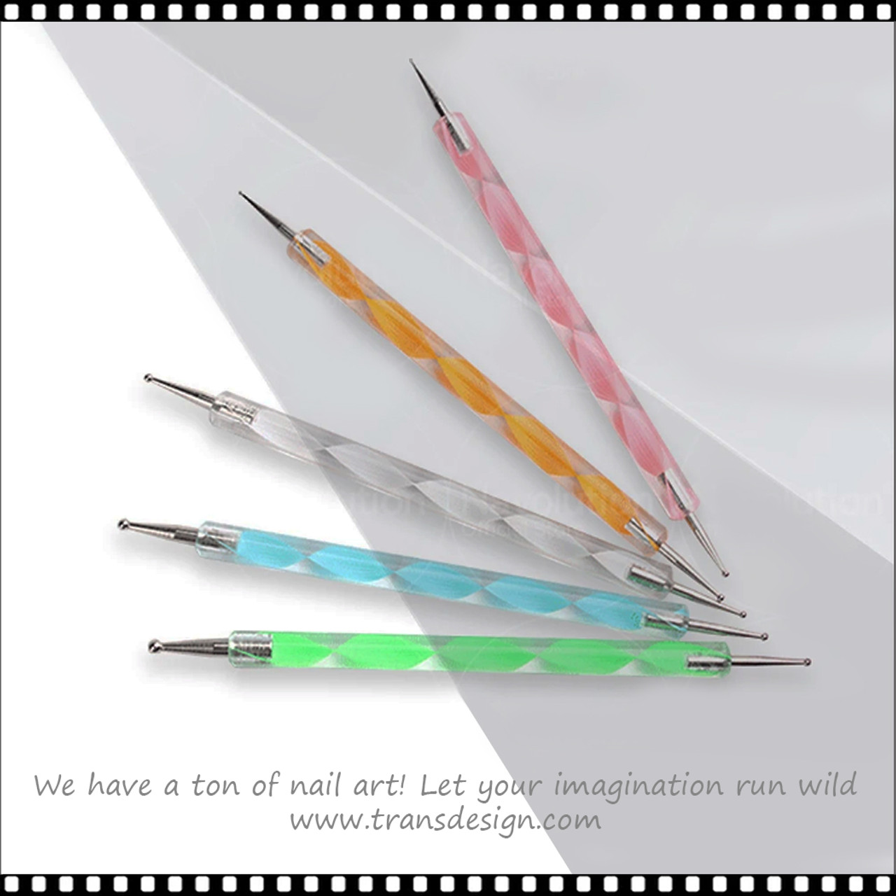 DOUBLE-END Nail Art Liner Brushes and Dotting Tool 5/Pack - TDI, Inc