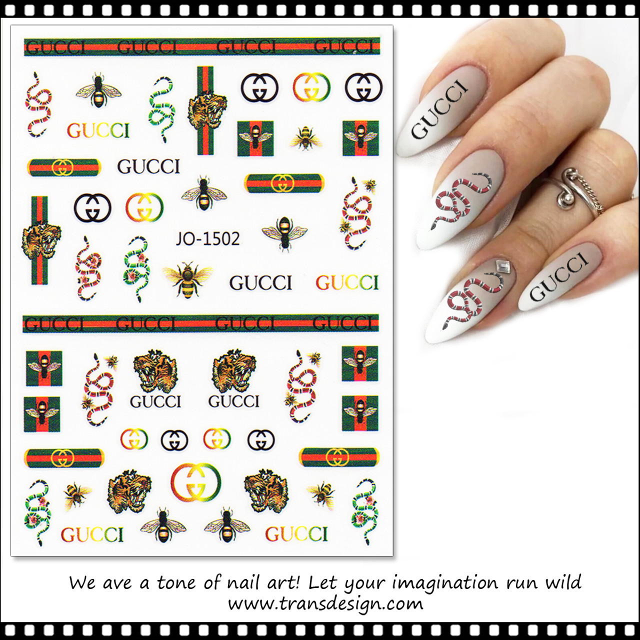 Nail Art Stickers and Nail Polish Set in four designs/25* Goldie Red | GUCCI®  UK