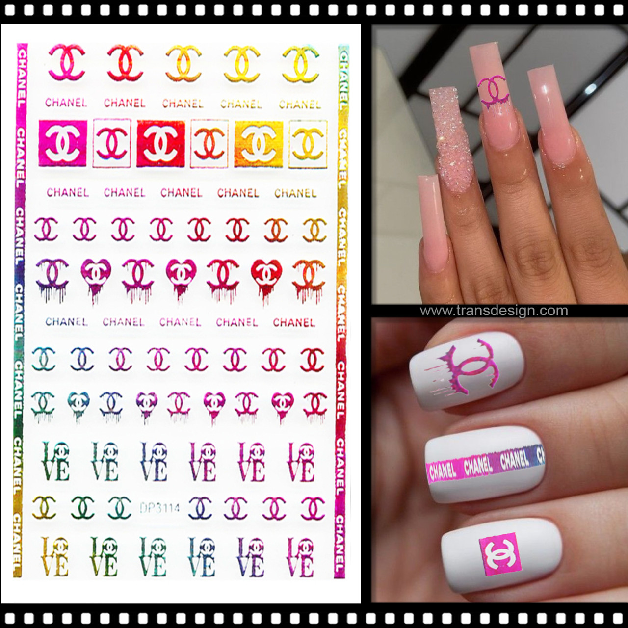 10PCS Love Chanel Nail Charms Multi-color