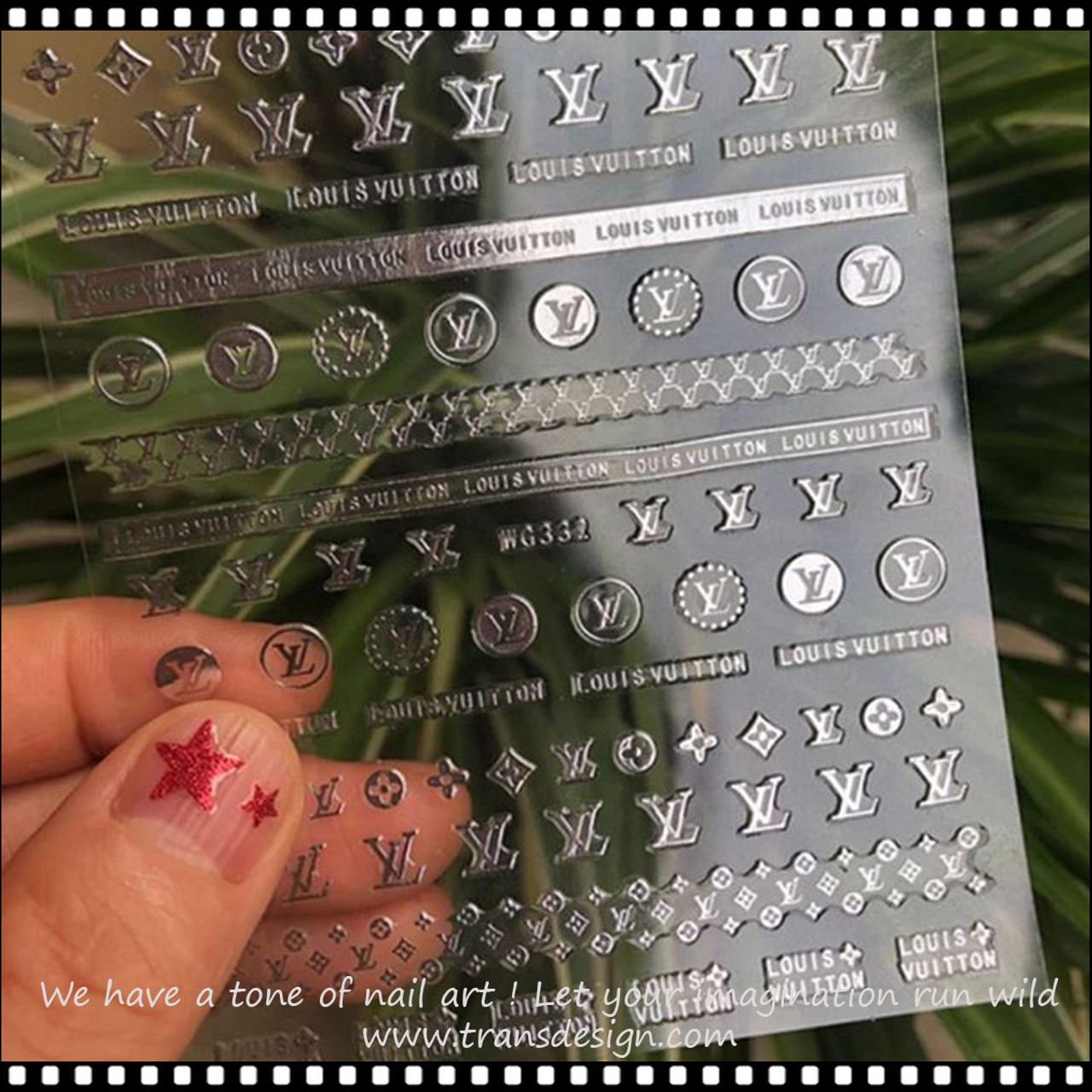 NAIL STICKER Brands Name, Silver LOUIS VUITTON #WG332 - TDI, Inc