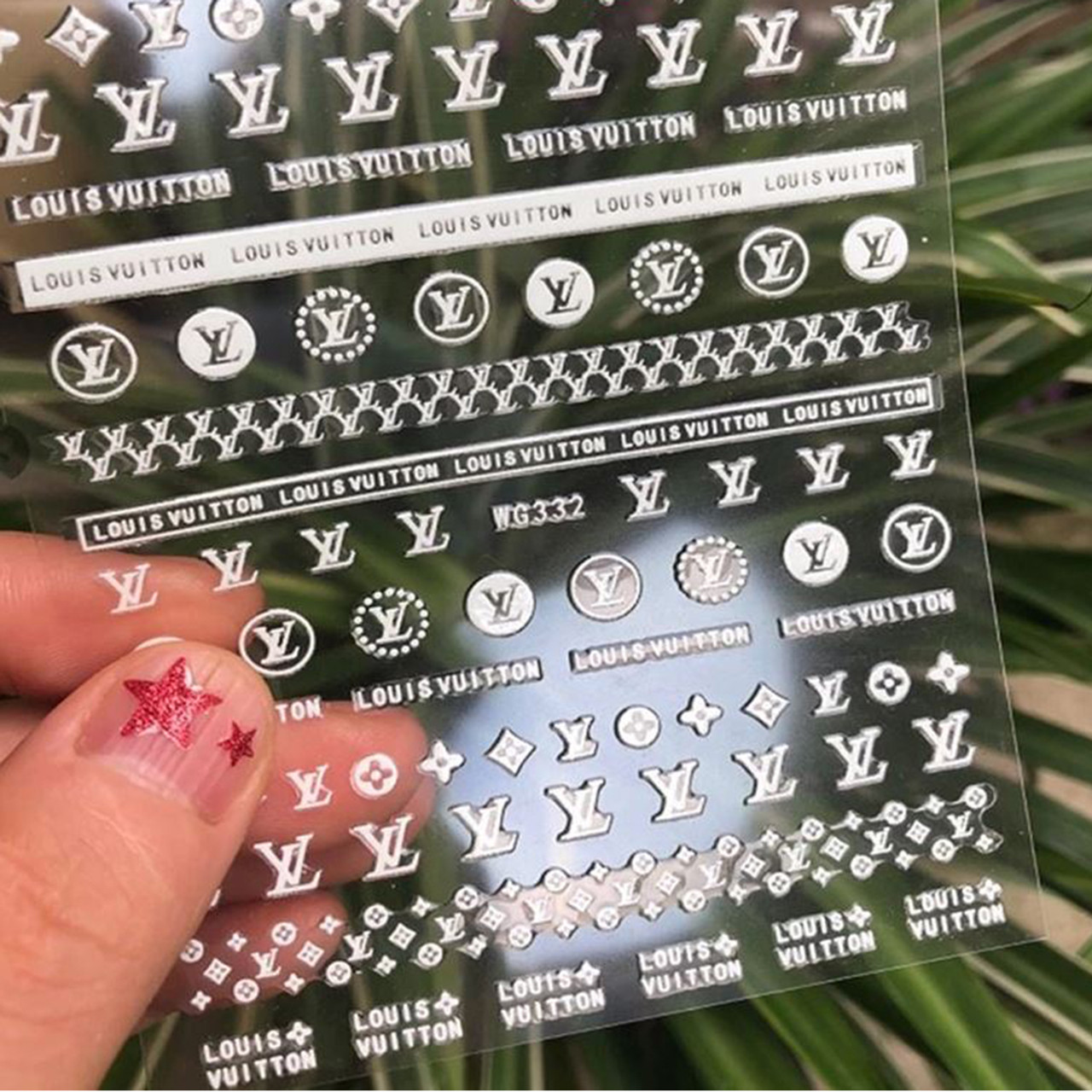 NAIL STICKER Brands Name, White LOUIS VUITTON #WG332 - TDI, Inc