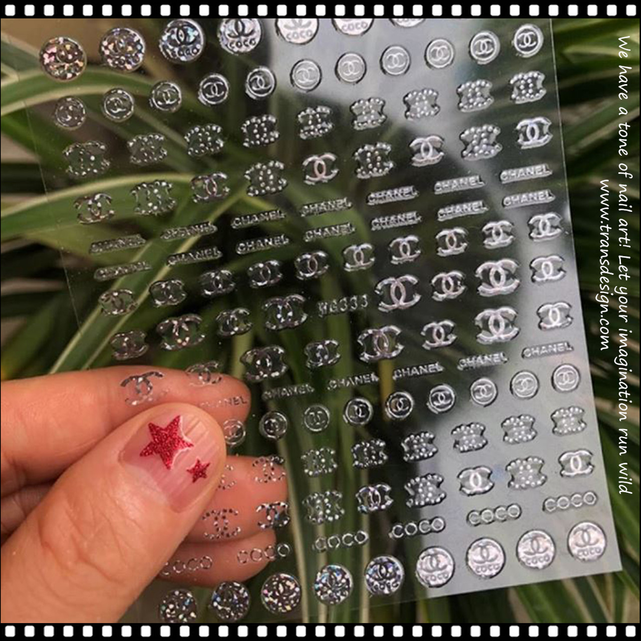 Tsc-004 Silver Alphabet Nail Stickers