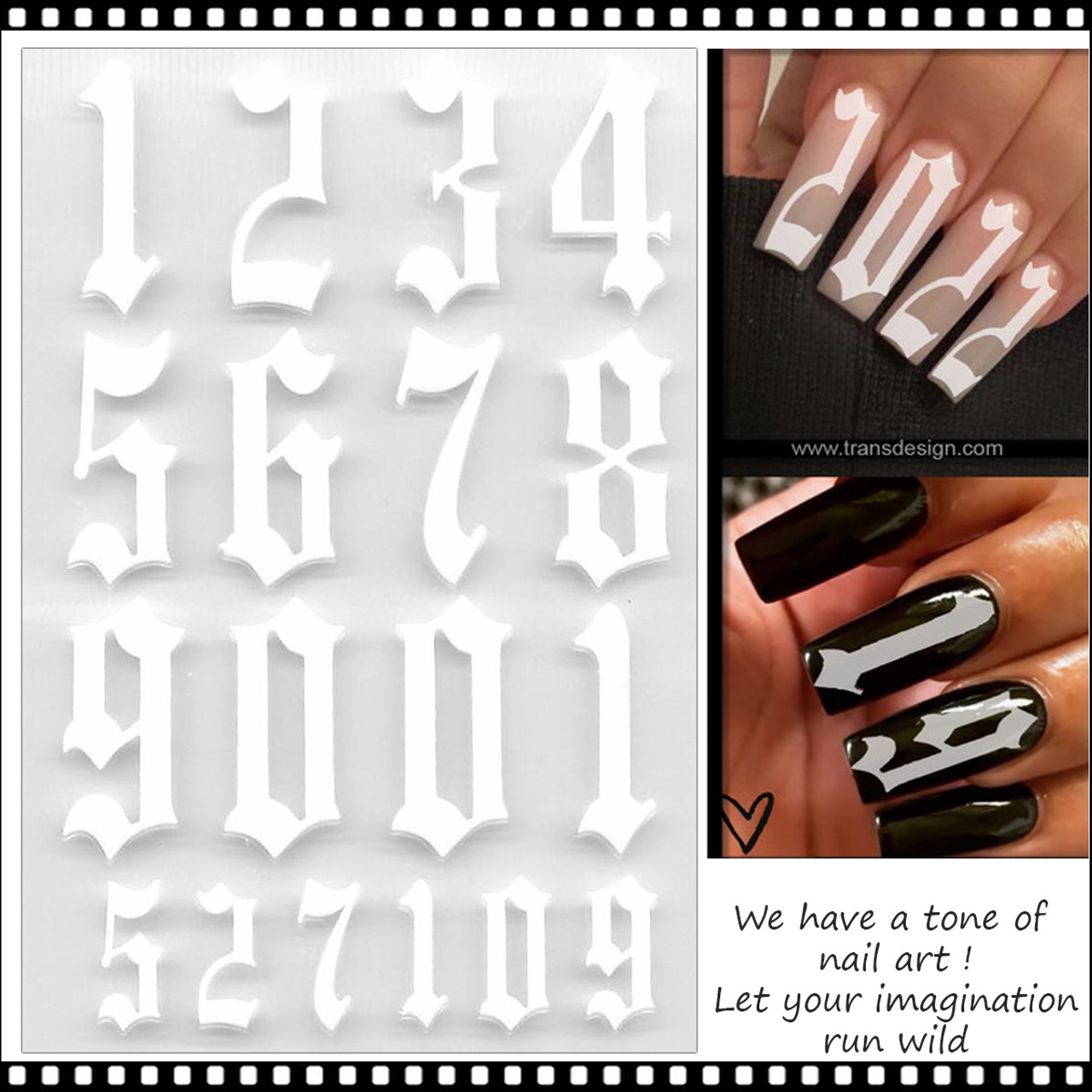 English Alphabet Nail Stickers Multi Color English Alphabet Nail