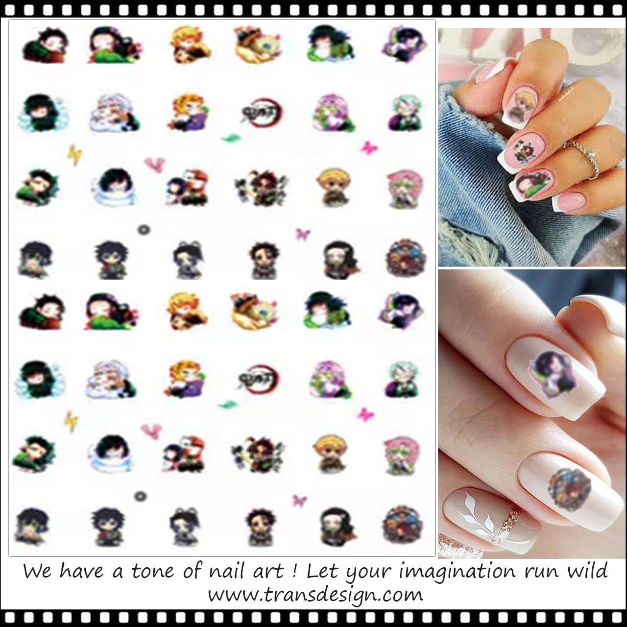 Nail Stickers Decals Art Stickers 5 Sheets Supplies Adhesive Nail Foils  Kamado Tanjirou/Nezuko Zenitsu Inosuke Japan Anime Nails Design Nail Vinyls  Stencil Accessories : Amazon.in: Beauty