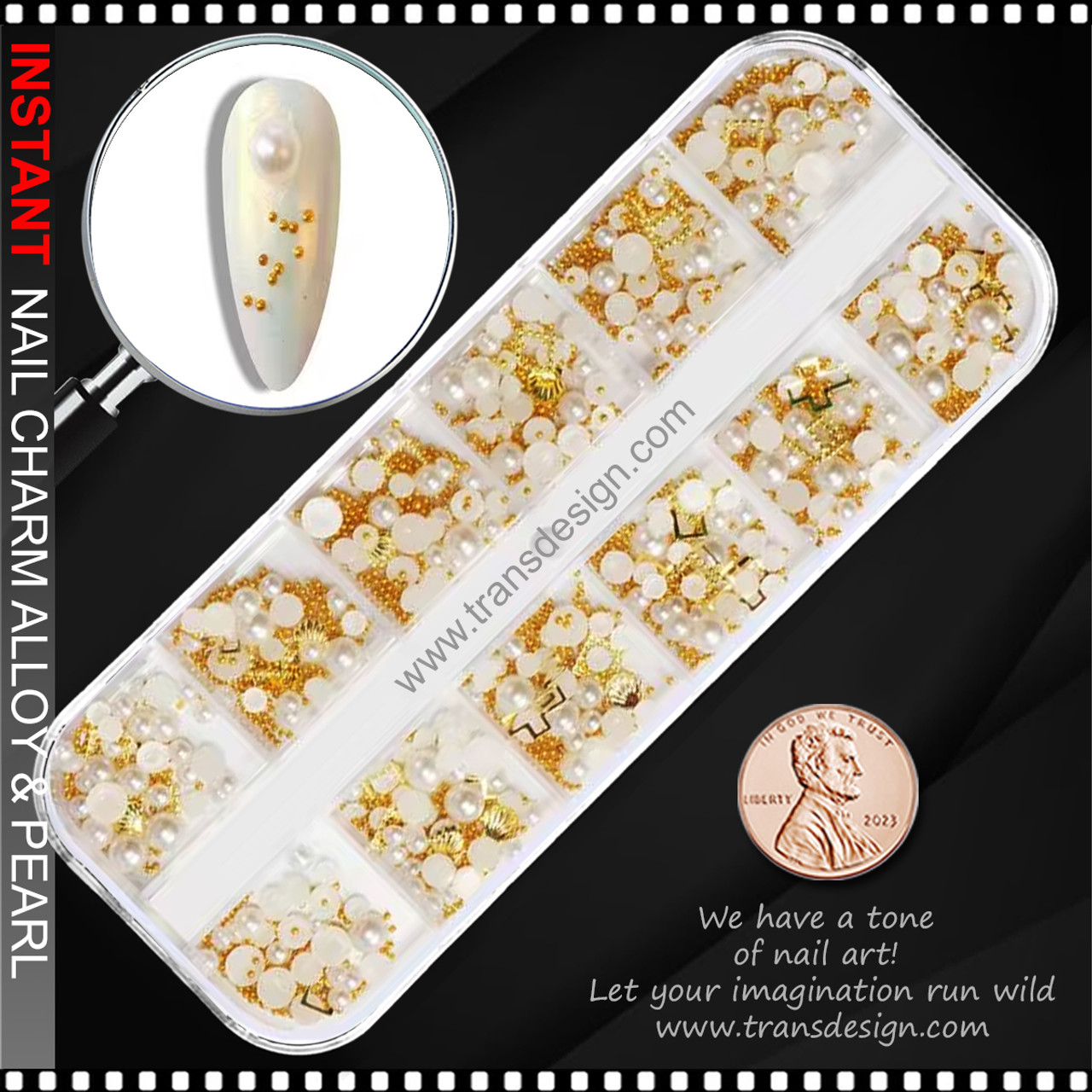 憧れの NAIL CHARM ALLOY Pearl & Jewelry Assorted Case #ZSP-06 - TDI ネイルパーツ