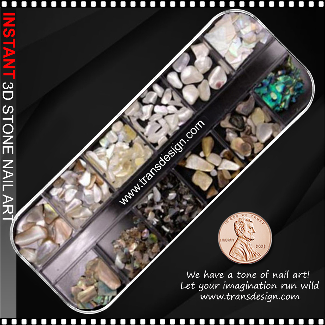 Abstract 3D Nail Art with Stone Details