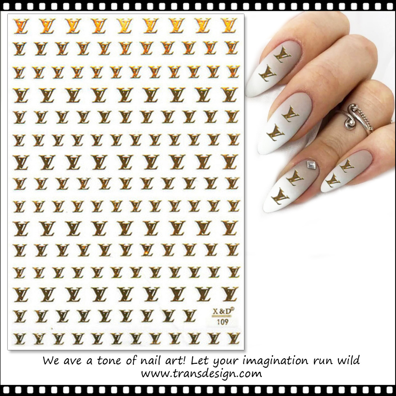 NAIL STICKER Brands Name, White LOUIS VUITTON #WG332