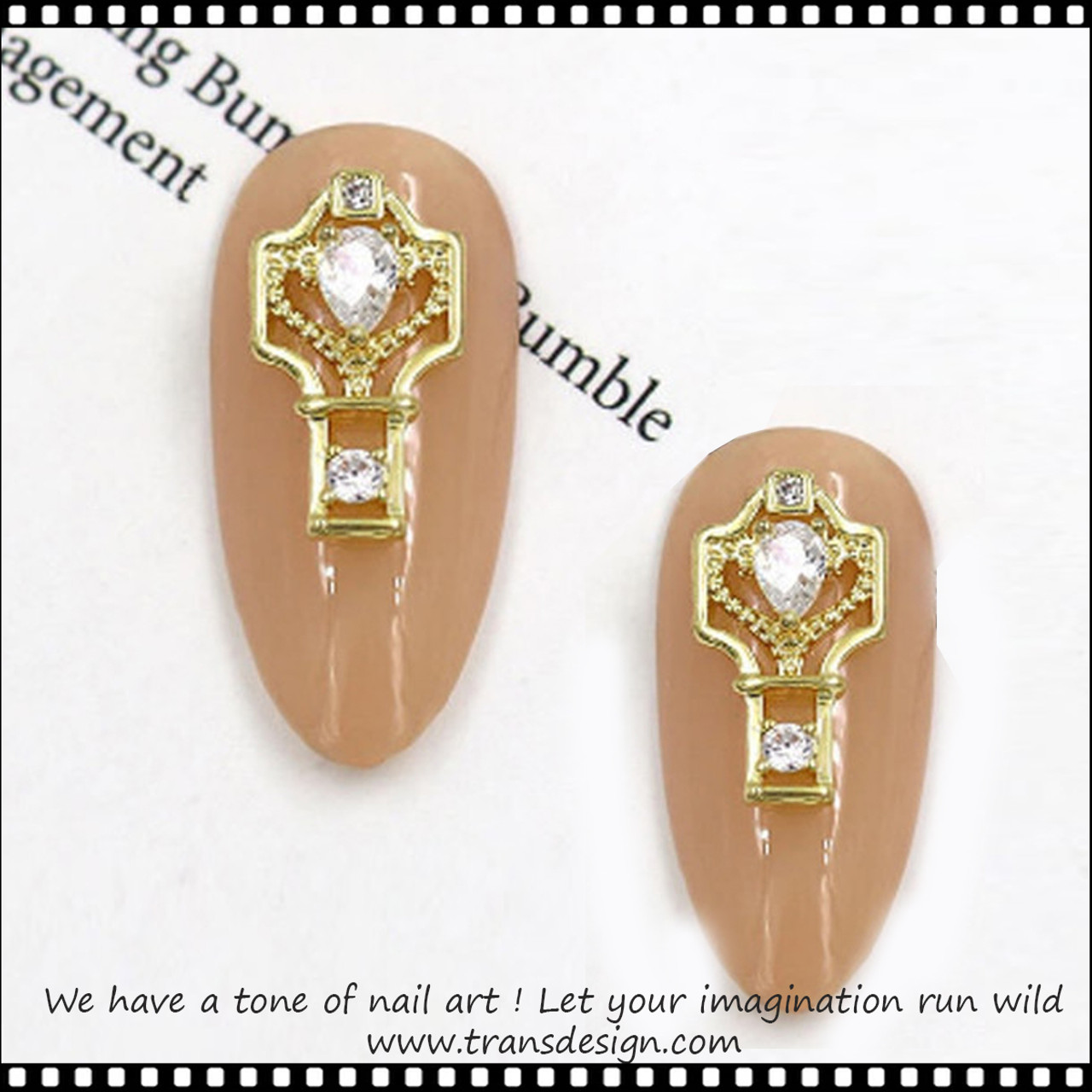 NAIL CHARM ALLOY CHANEL 5 Brands Name 2/Pack #W113-2001 - TDI, Inc