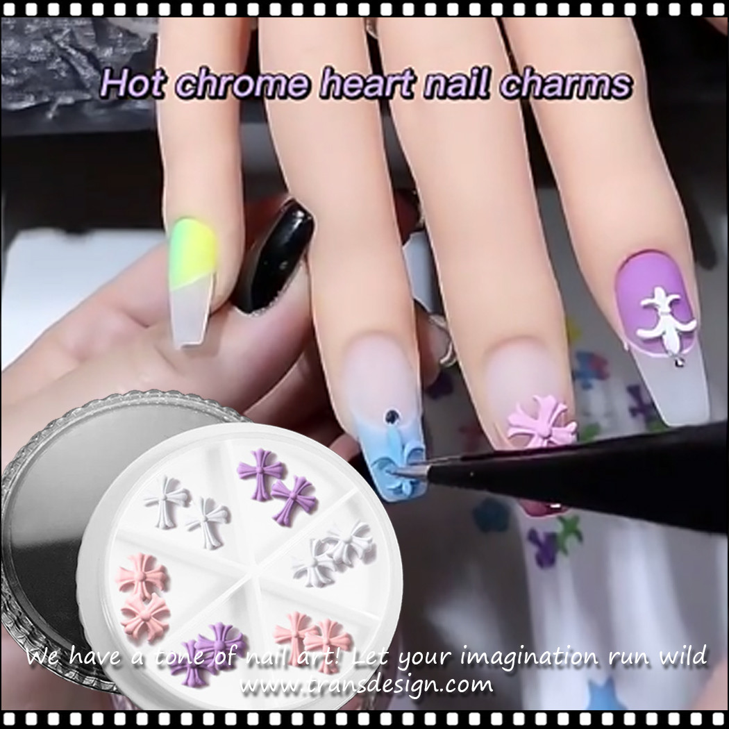 NAIL CHARM RESIN Chrome Hearts Cross Pastel 12/Case #1 - TDI, Inc
