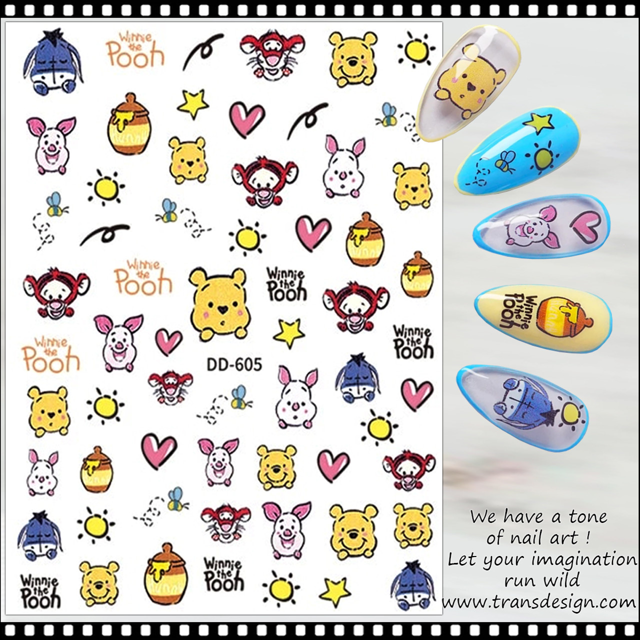 NAIL STICKER Cartoon, Winnie Pooh #DD-605 TDI, Inc