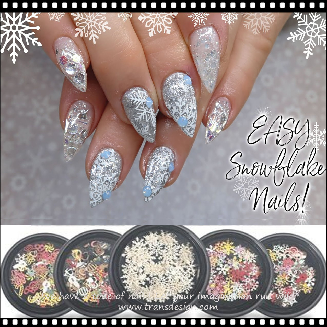 Gold Foil Flakes Winter Nail Design Aluminum Sparkles Sequins For