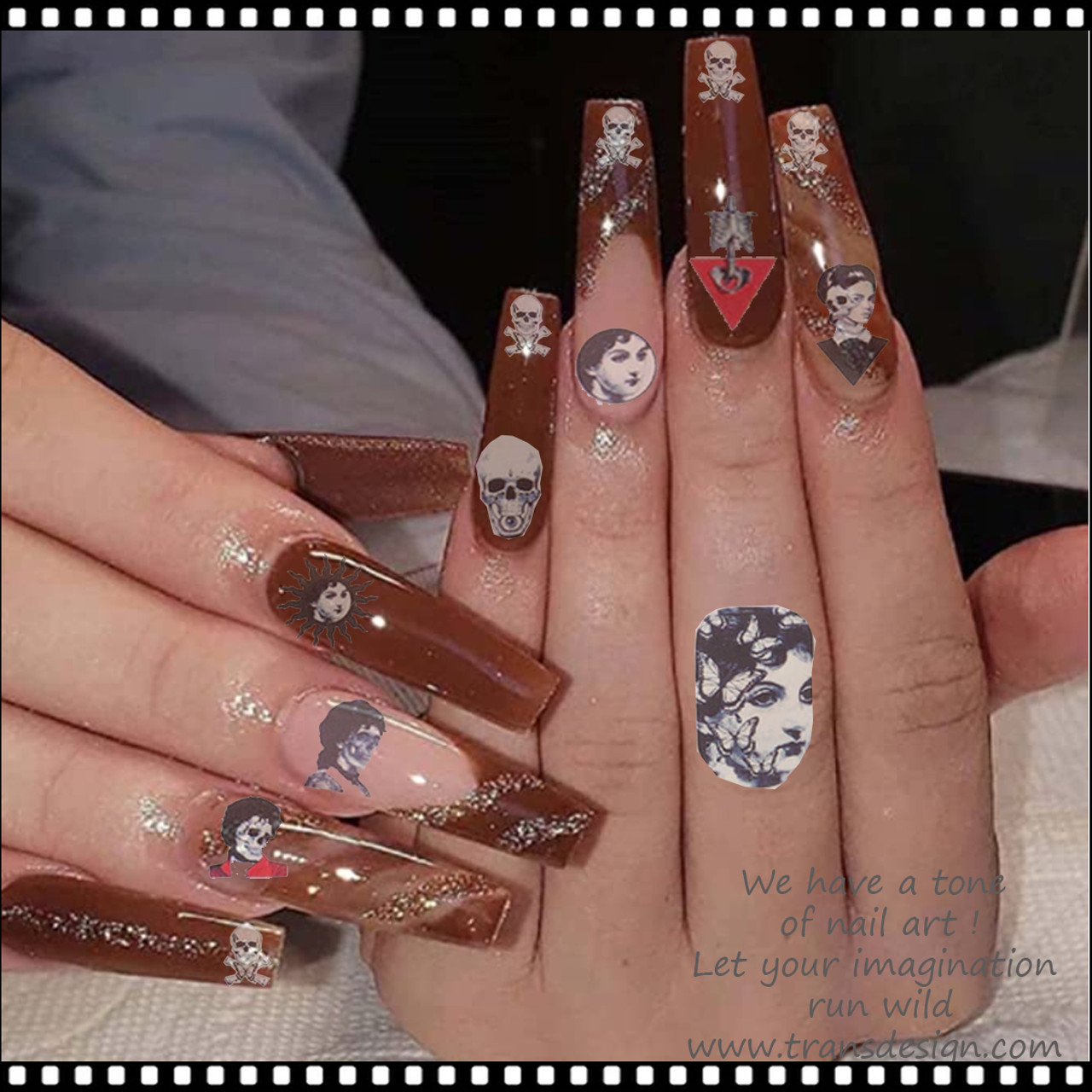 brown louis vuitton nails