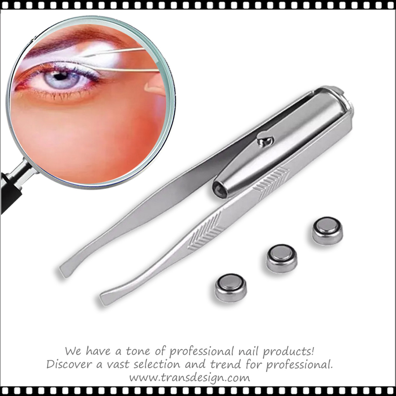 LED Eyebrow Tweezers - Lighted Slanted Tip Makeup Tools – TweezerCo