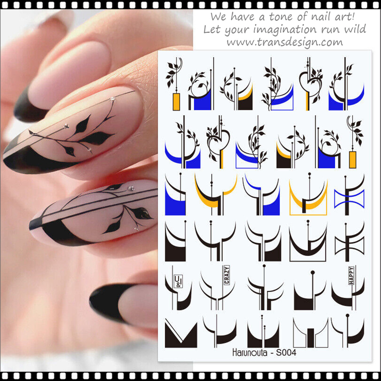 Manicure Nail Art Stencils French Tip Guide Stickers (12 sheets) - TDI, Inc