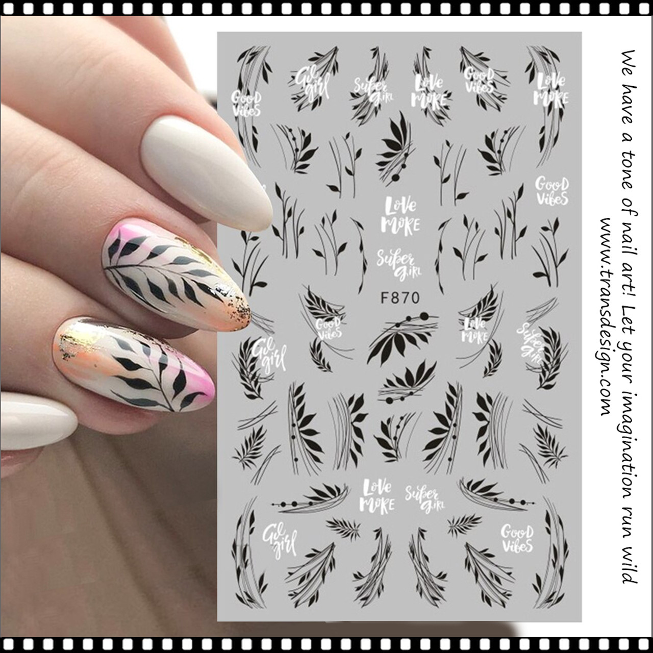 3D Nail Stickers Colorful Flowers Leaves Tropical Beach Nail Art