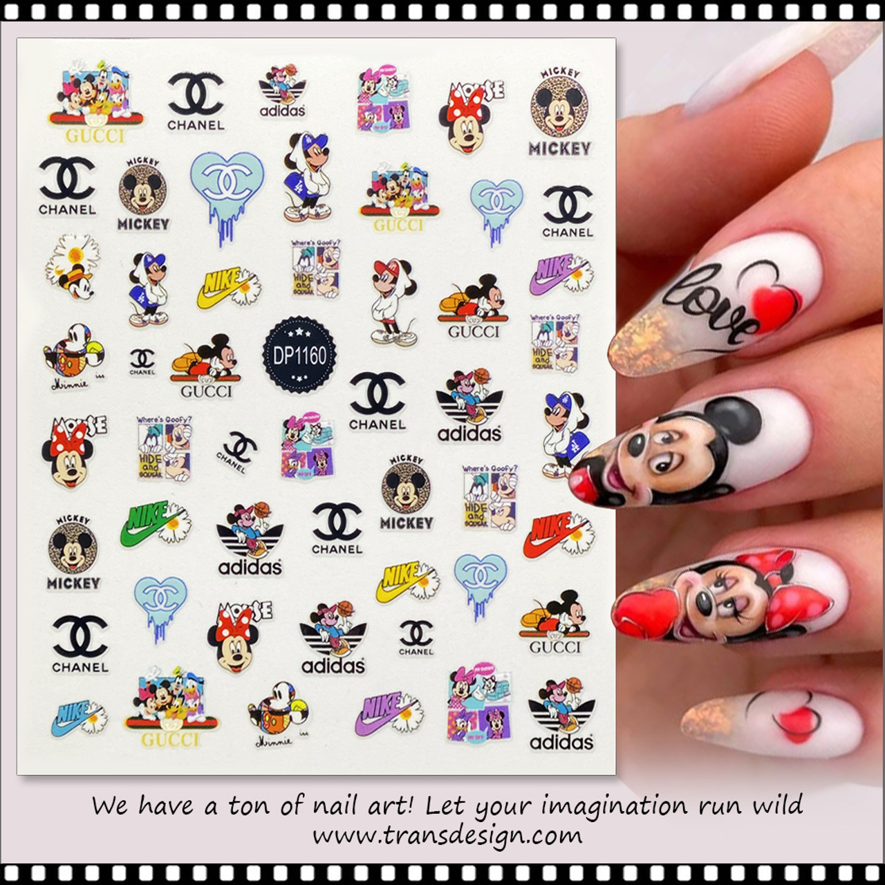 NAIL STICKER Brands Name, CHANEL & MICKEY #DP1160