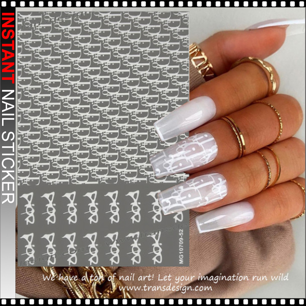 NAIL STICKER Brands Name, White DIOR #MG10709 - TDI, Inc