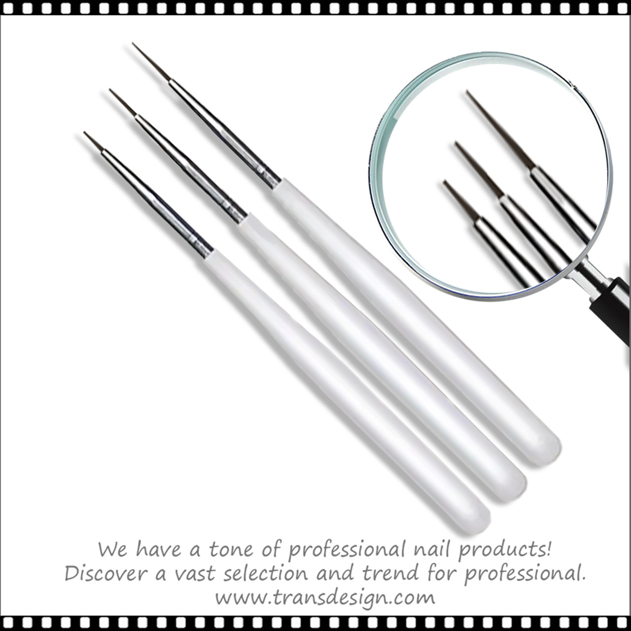 NAIL ART Striping Liner Design Brush Set 3pc - TDI, Inc