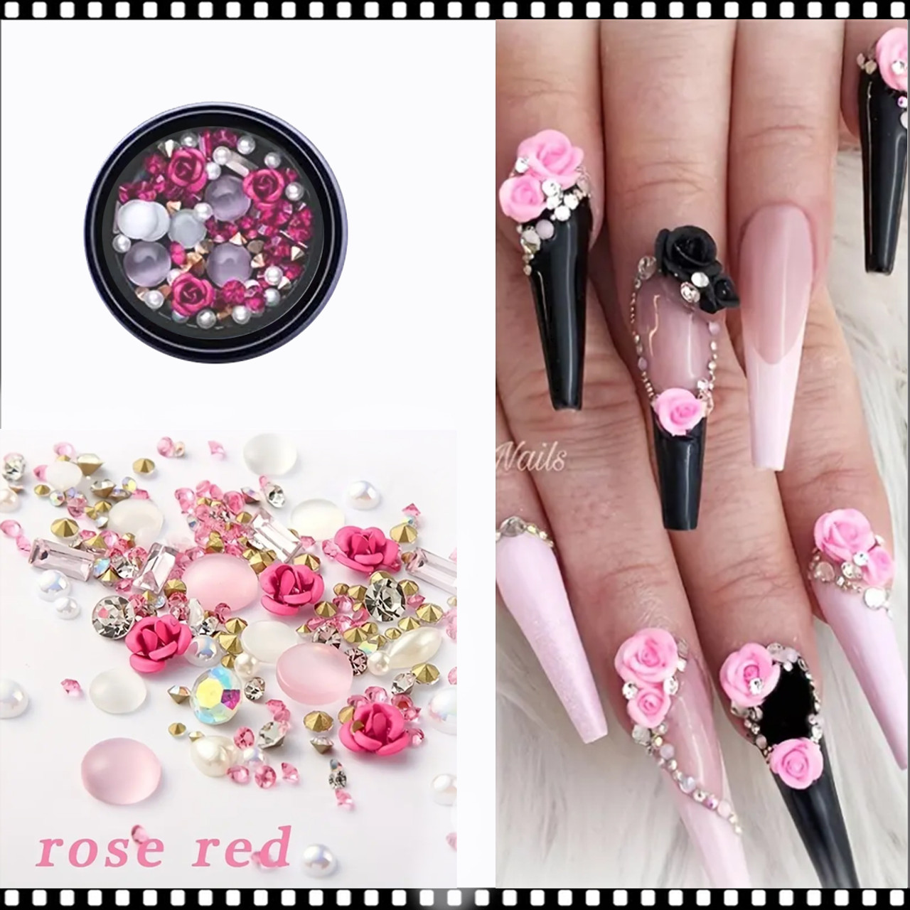 Beetles 3D Flower Nail Charms,2 Boxes 3D Acrylic Flower Pearl Nail Art Rhinestones  Nail Gems with Glue For Nails Gel Polish Spring Summer Acrylic Nail  Supplies with Pearls Manicure DIY Nail Decoration 
