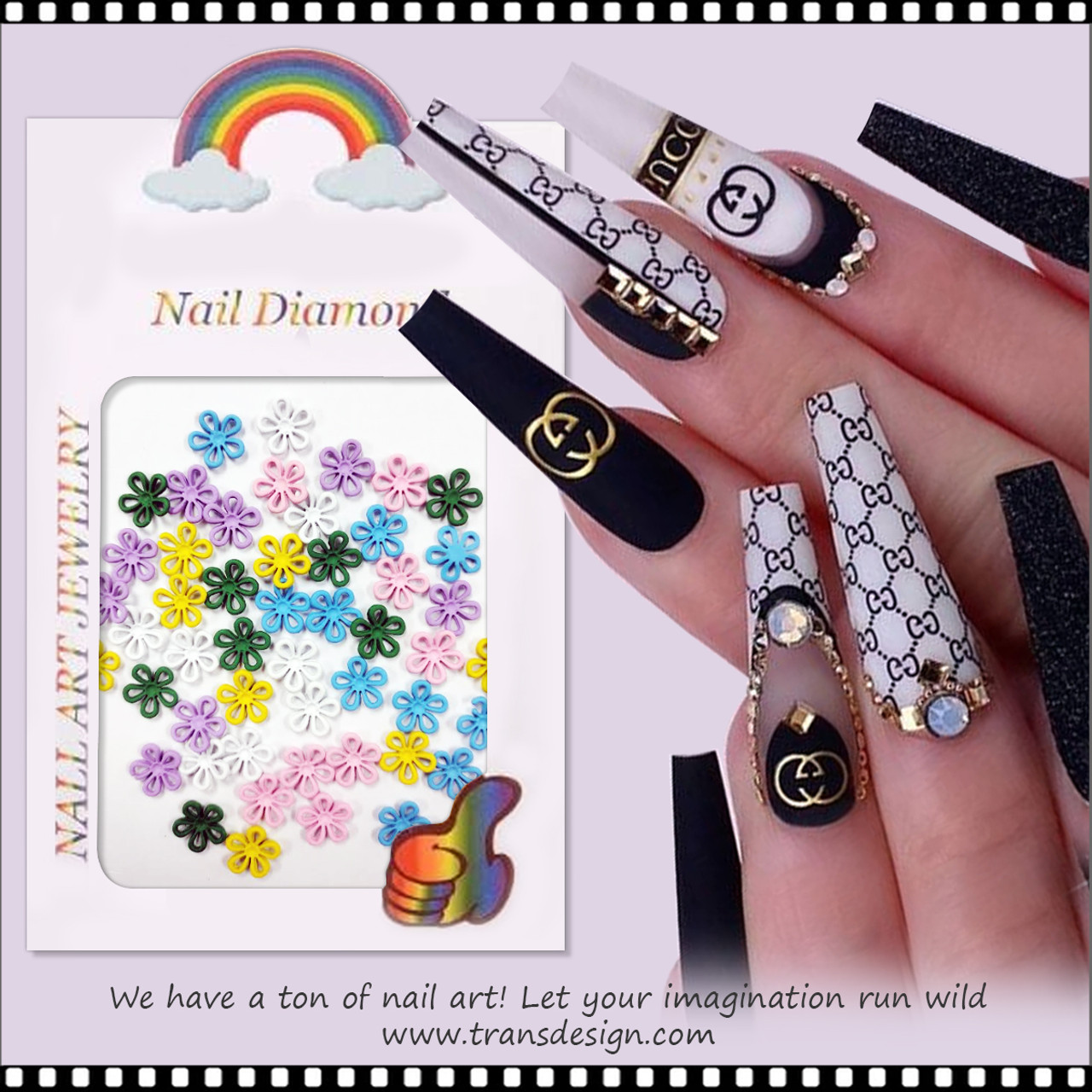 NAIL CHARM RESIN Assorted Color Flower #049-01