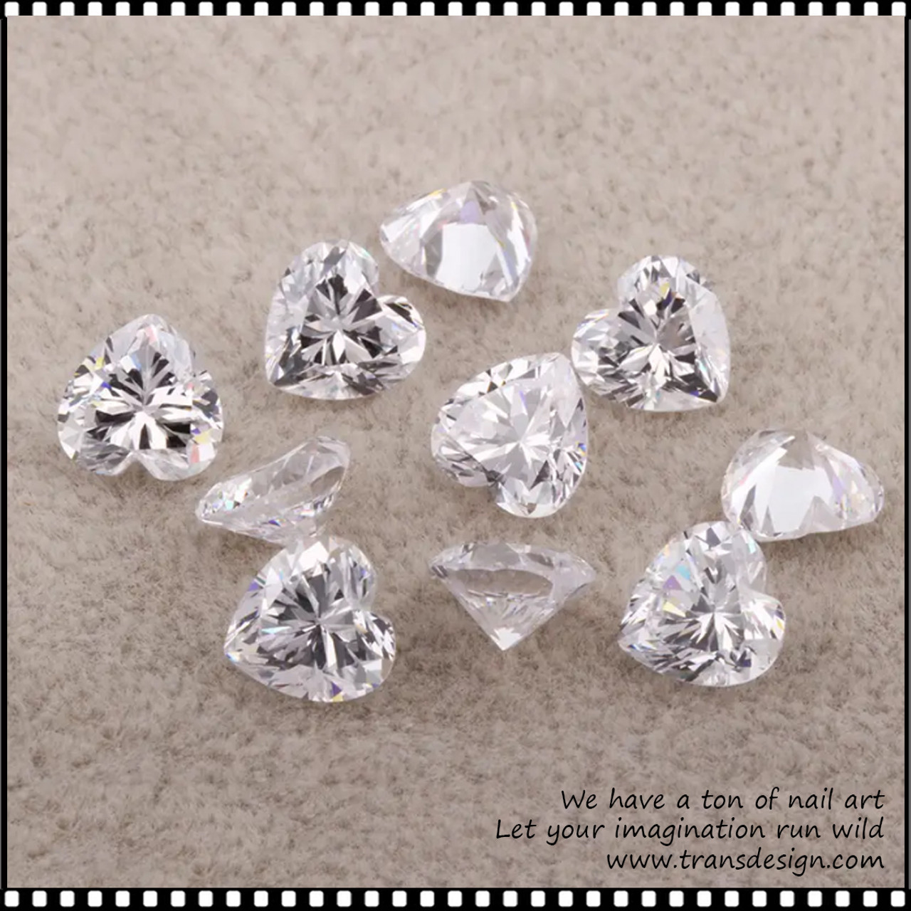 3D Love Heart Gem Stickers Self Adhesive Diamond Jewel Rhinestone