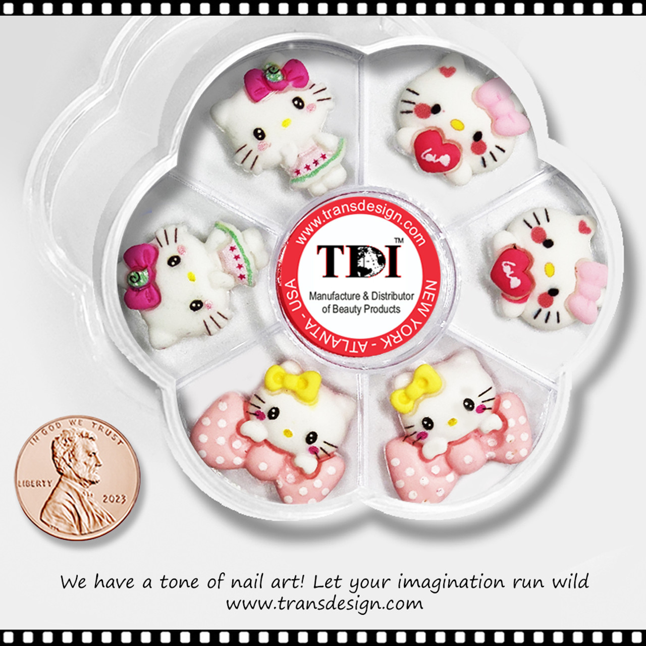 NAIL CHARM RESIN Hello Kitty Assorted 6/Case - TDI, Inc