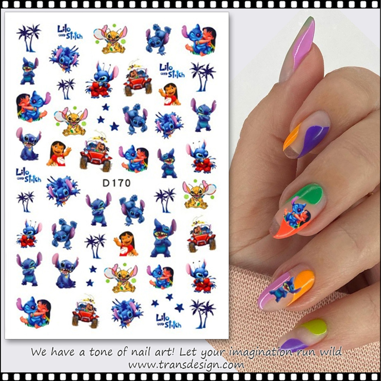 Stitch Nail Art  Trendy nail art, Disney nails, Nail stickers