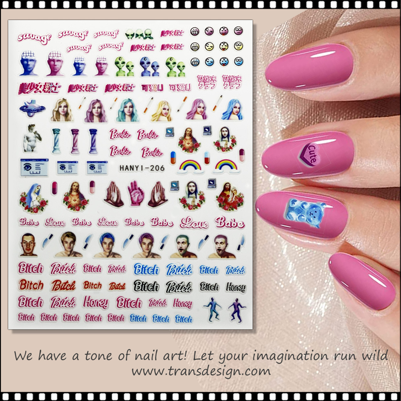 6 Sheets LV Barbie Nail Stickers