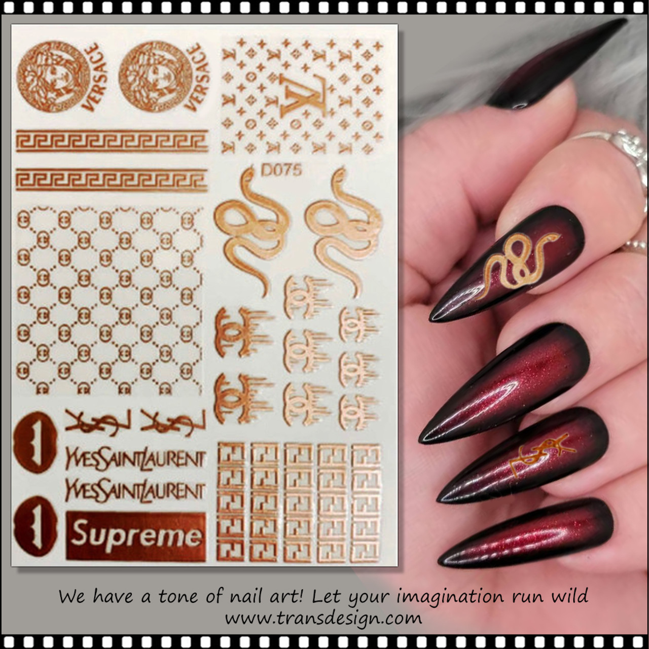 LV NAIL ART STICKER - GOLD