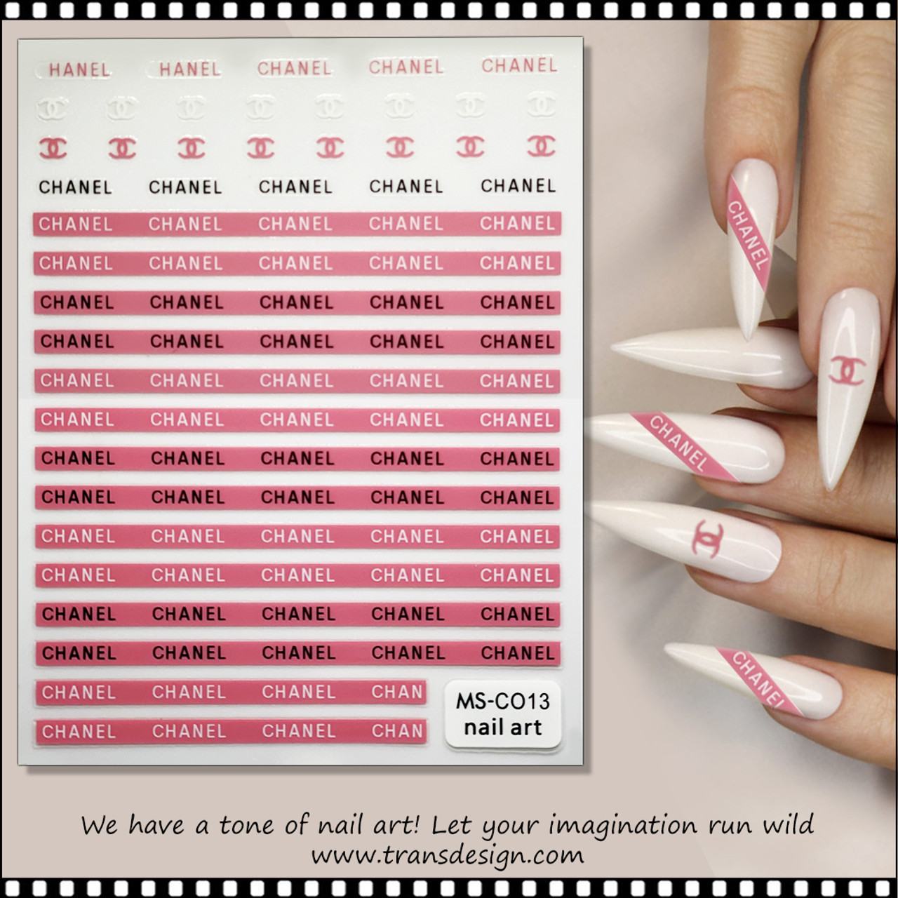 NAIL STICKER Brands Name, CHANEL, Heart & Assorted #DH-446