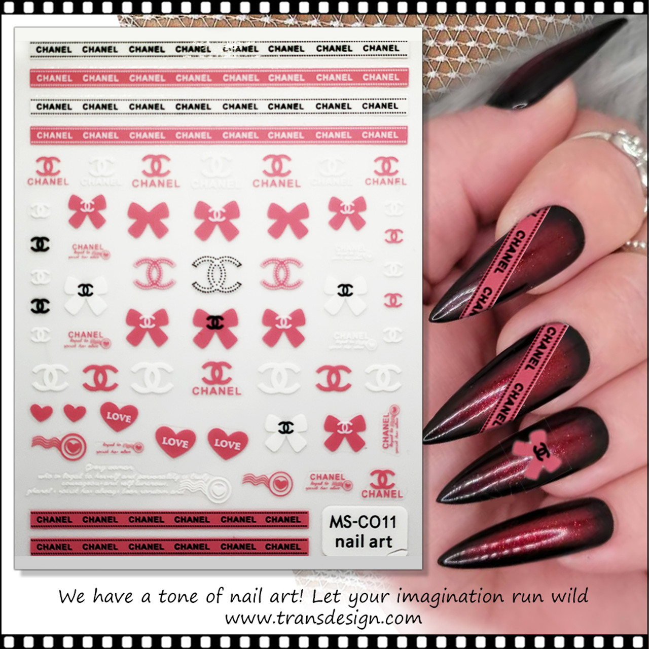 NAIL STICKER Brands Name Pink CHANEL #MS-C011 - TDI, Inc