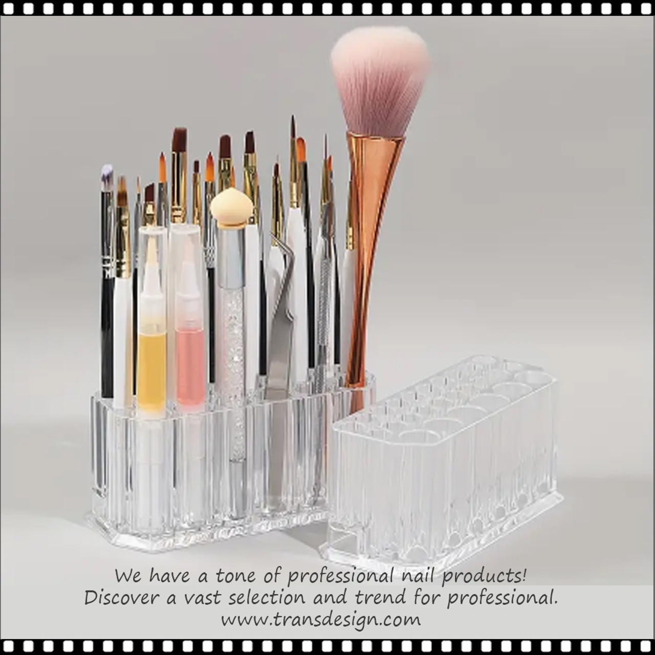 ACRYLIC BRUSH HOLDER Clear, 26 Slots - TDI, Inc