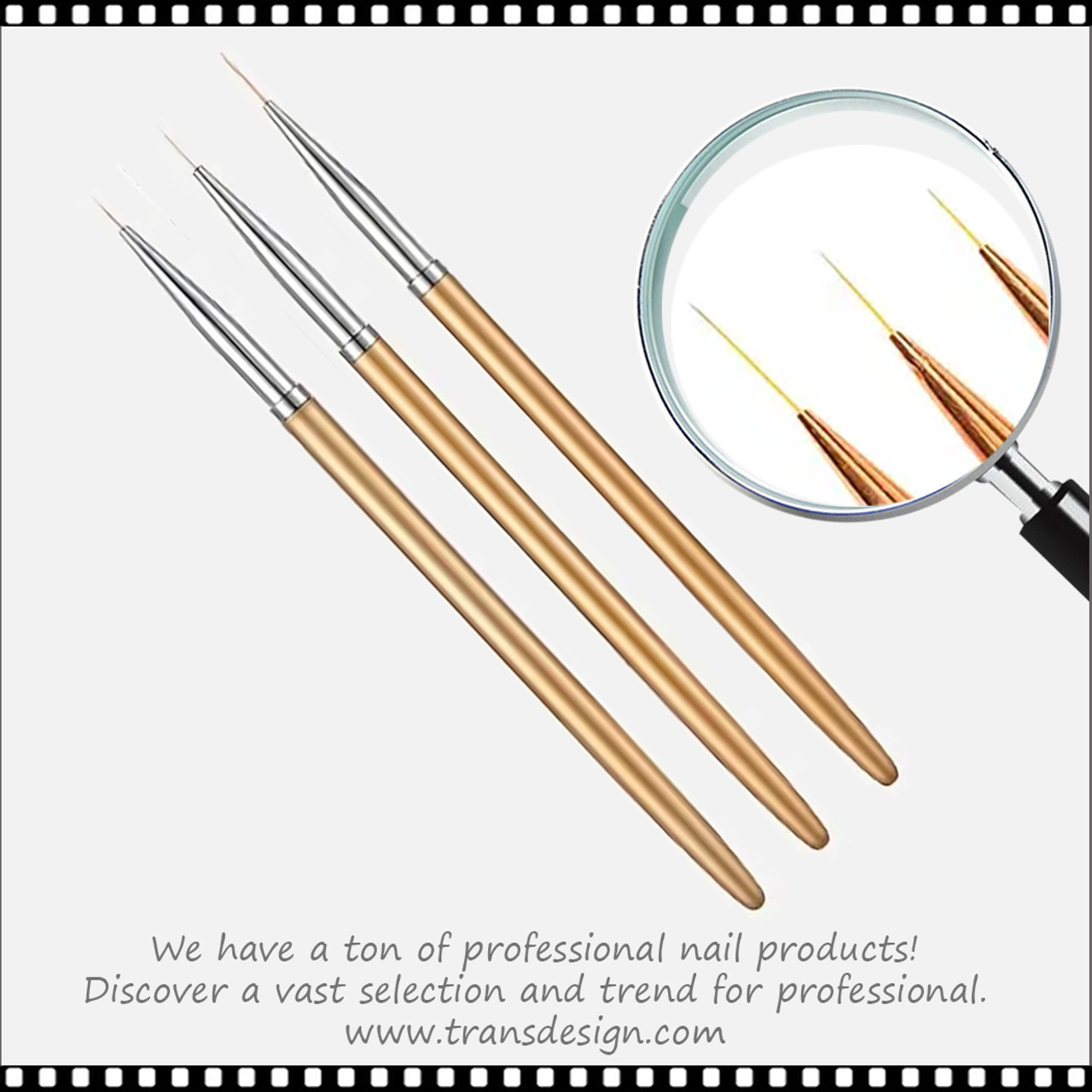 NAIL ART Painting Liner Brush 3Pcs - TDI, Inc