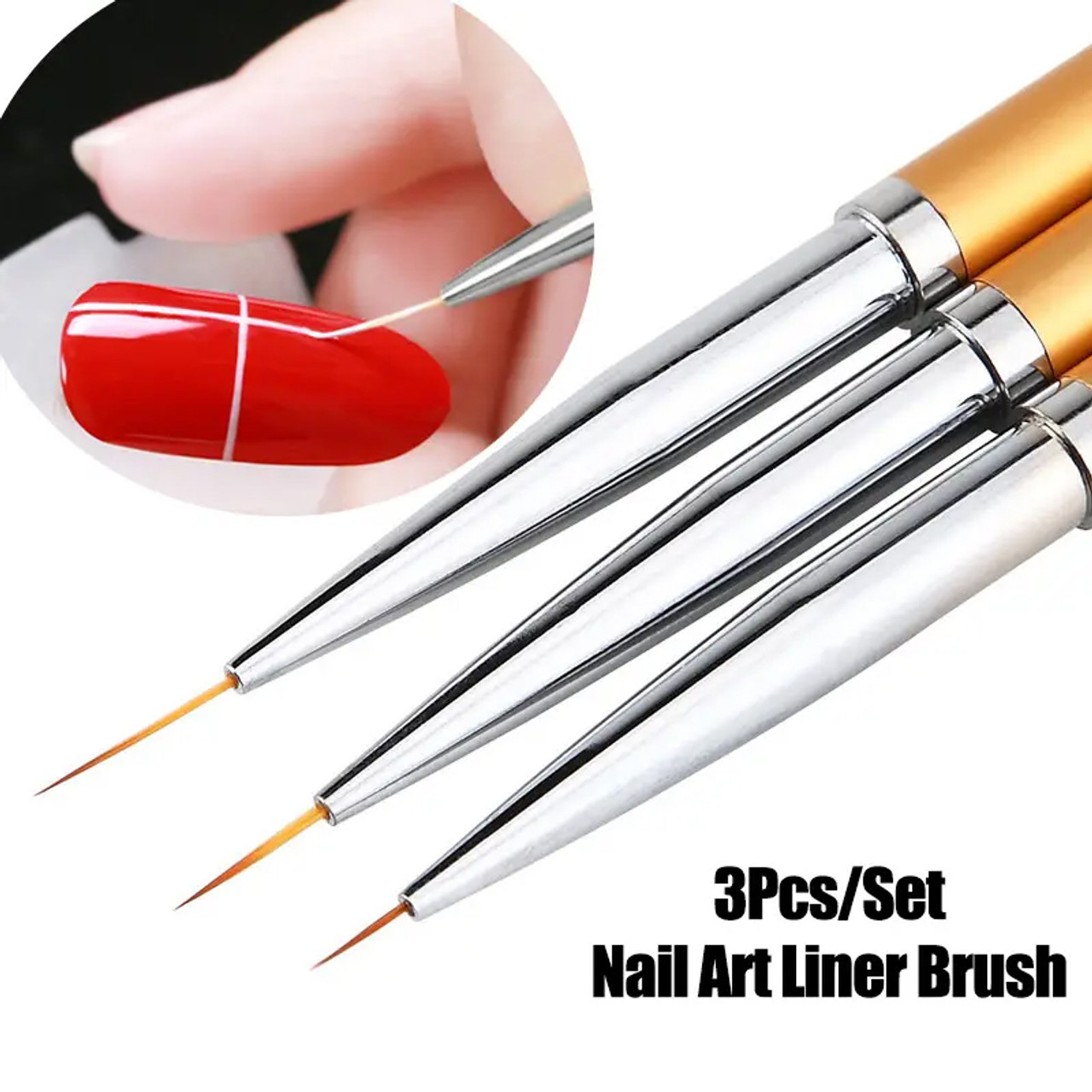 NAIL ART Painting Liner Brush 3Pcs - TDI, Inc