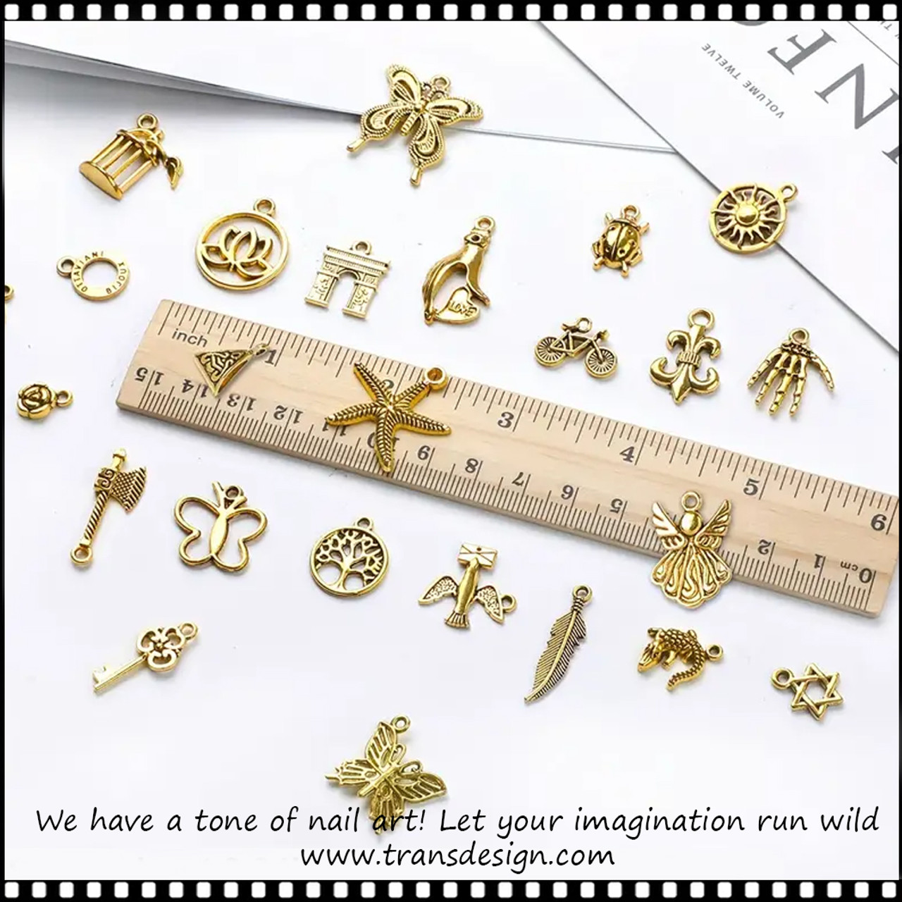 NAIL CHARM ALLOY Celebrate New Year, Gold 2024 10/Pack - TDI, Inc