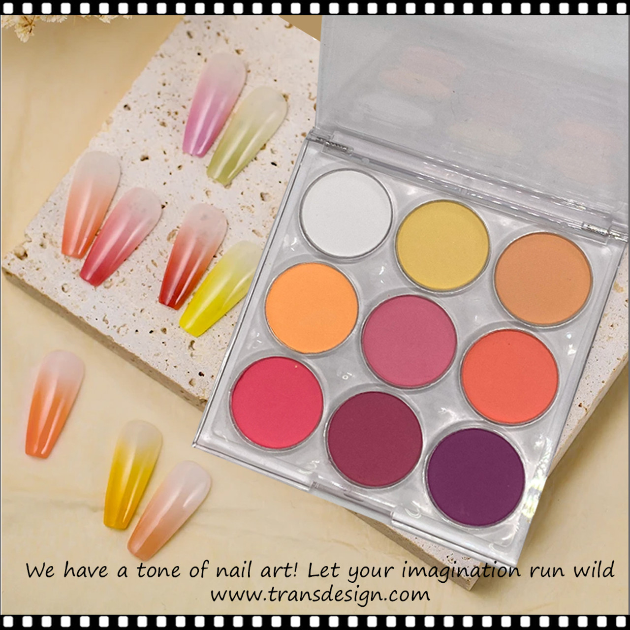 9 Colors Solid Powder Nail Art Gradient Pigment - TDI, Inc