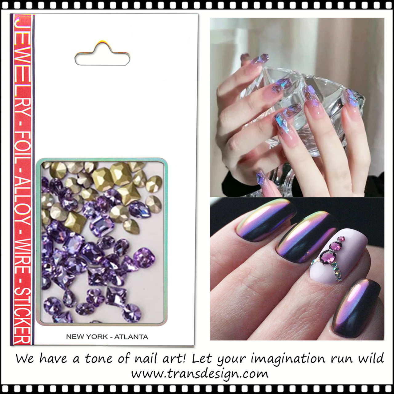 Nail Art Rhinestones Colorful Gem Bling Crystal Sticker Manicure