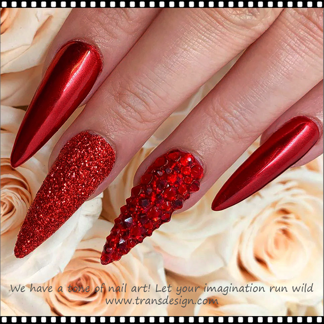 Matte Red Chrome Nails | TikTok