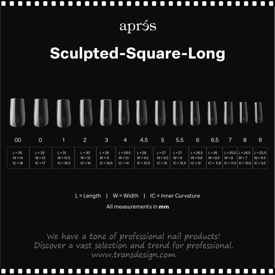 APRES GEL-X SQUARE Sculpted, Long 600/Case #APGX-S-SL - TDI, Inc