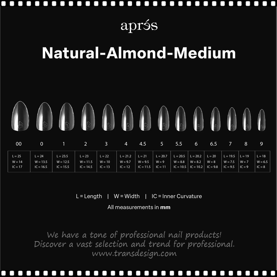APRES GEL-X ALMOND Natural, Medium 600/Case #APGX-N-AM - TDI, Inc