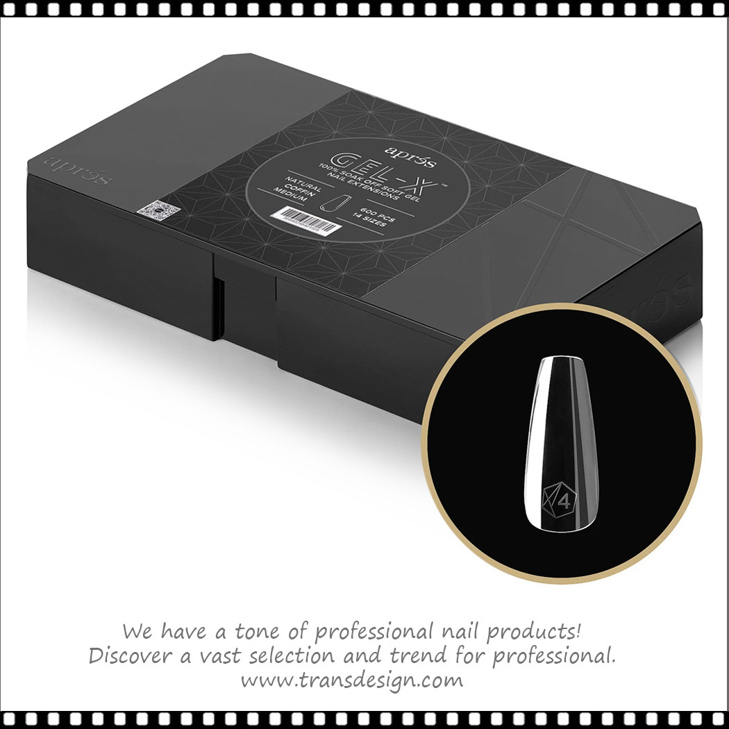 APRES GEL-X COFFIN Natural, Medium 600/Case #APGX-N-CM - TDI, Inc