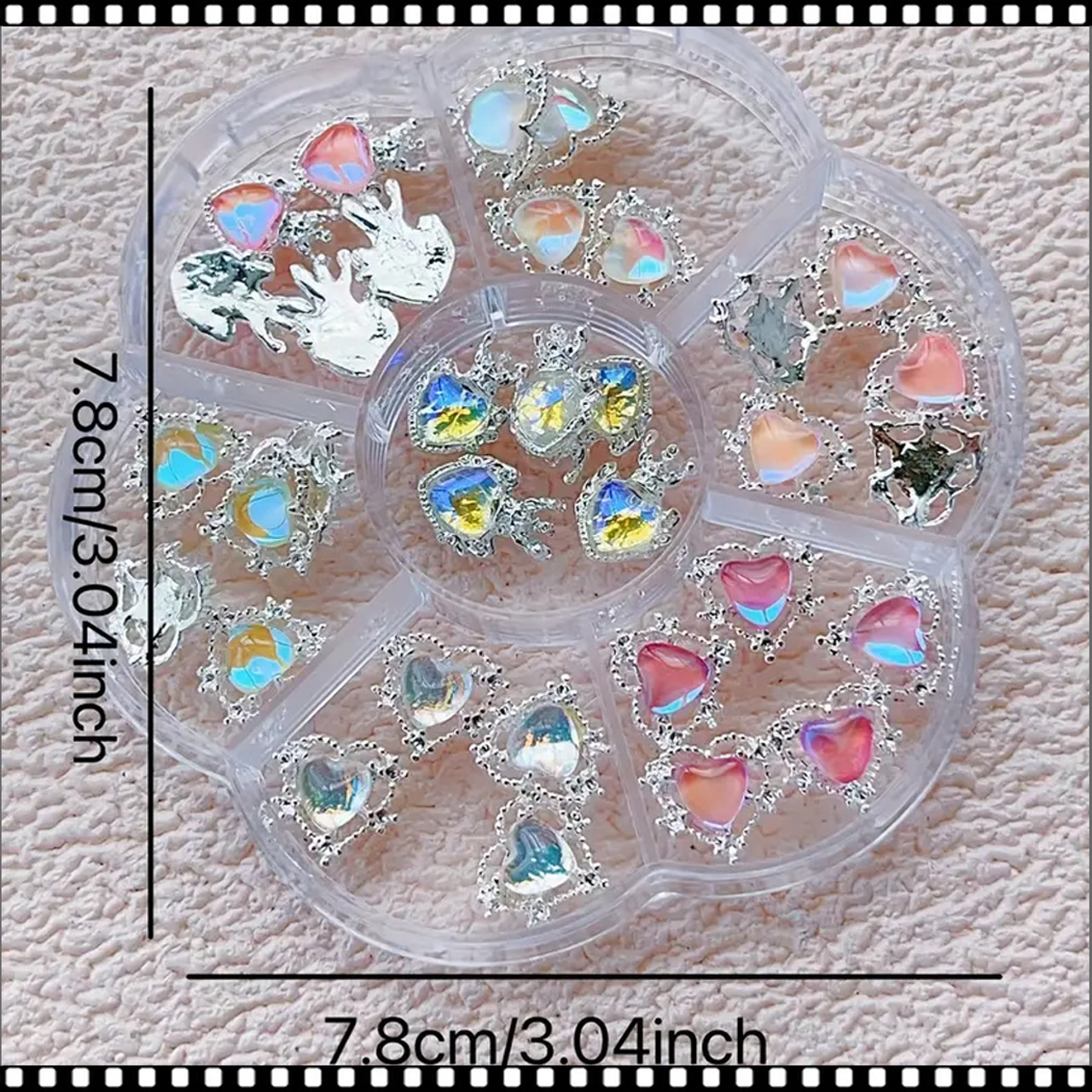  Anjulery 24 Pieces Rhinestone Heart Charms for Jewelry