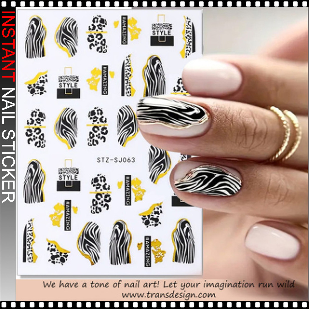 zebra print nail stencil