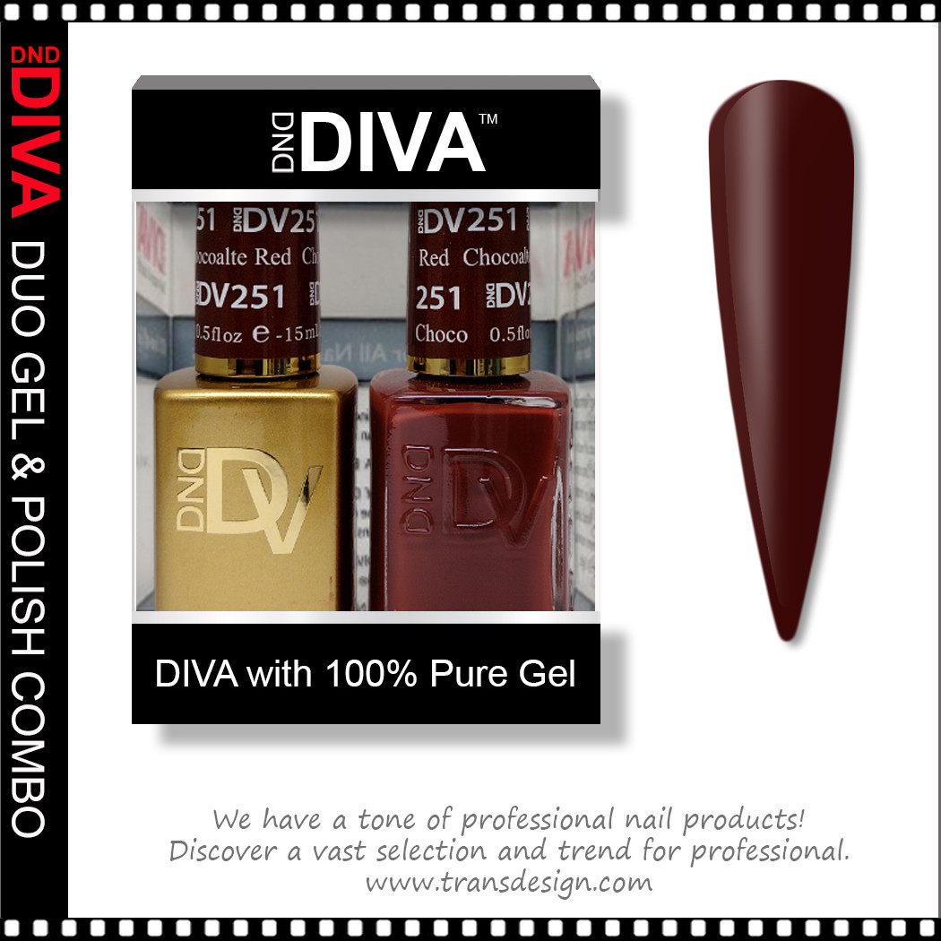 DIVA Gel Polish Duo - #251 Chocolate Red - TDI, Inc