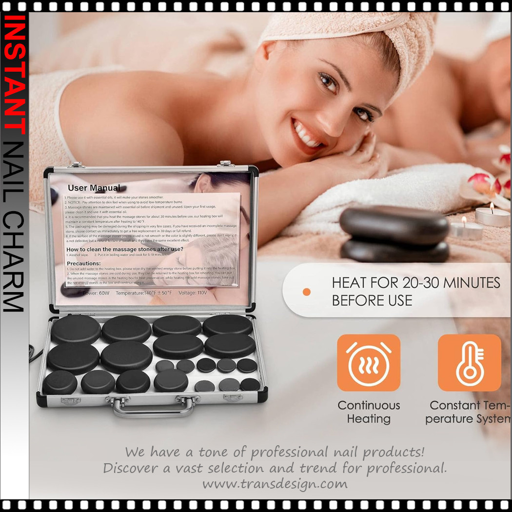 20 HOT STONES MASSAGE with Warmer - TDI, Inc