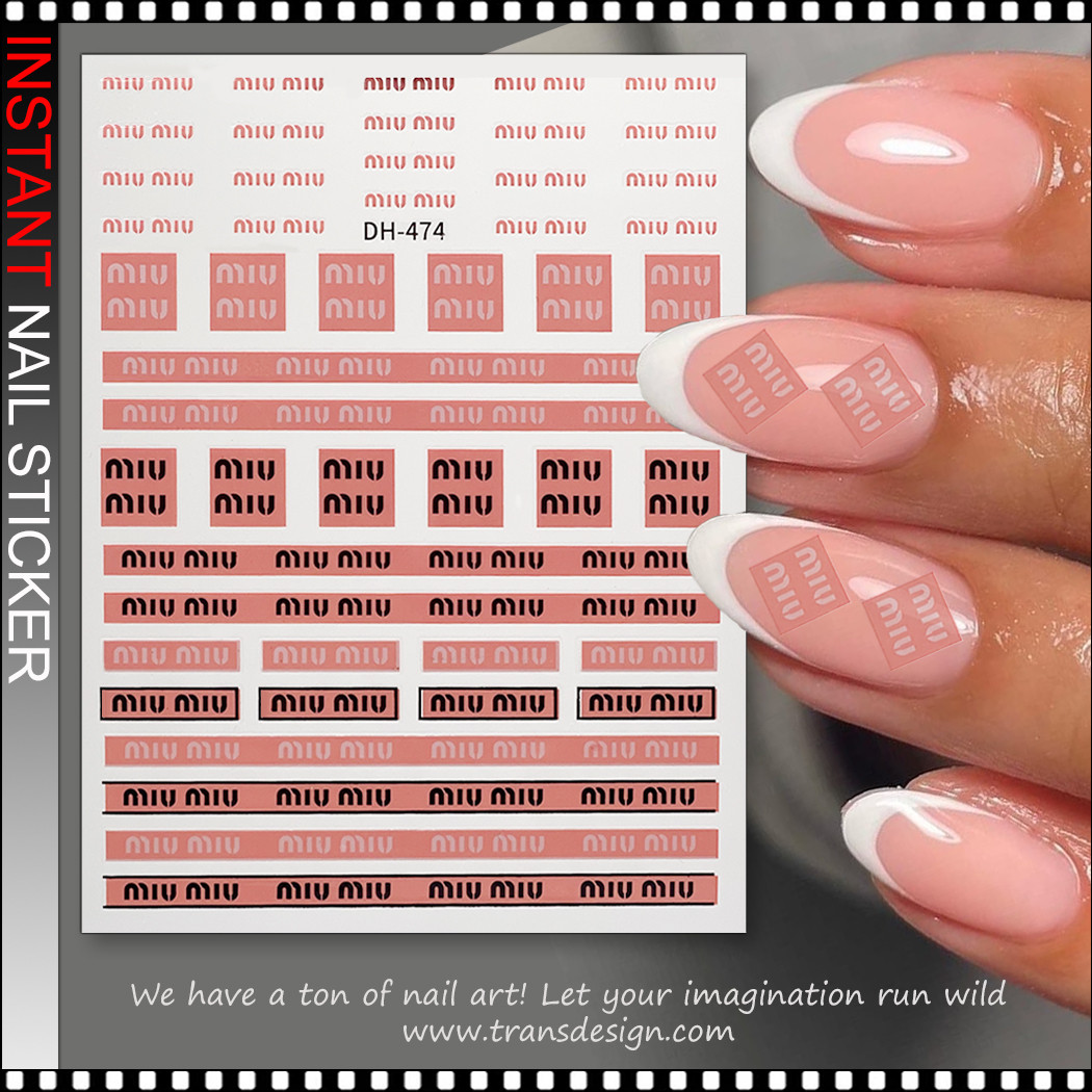 ジェルネイル・ネイルシール miu NAIL STICKER Brands Name Miu Miu, Logo #DH474 - TDI, Inc