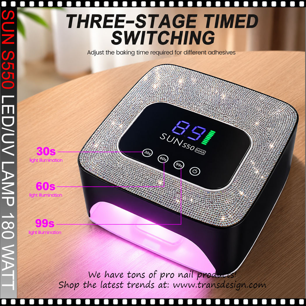 SUN S50 UV Light, Rechargeable, AB Rhinestone, Black 180W. - TDI, Inc