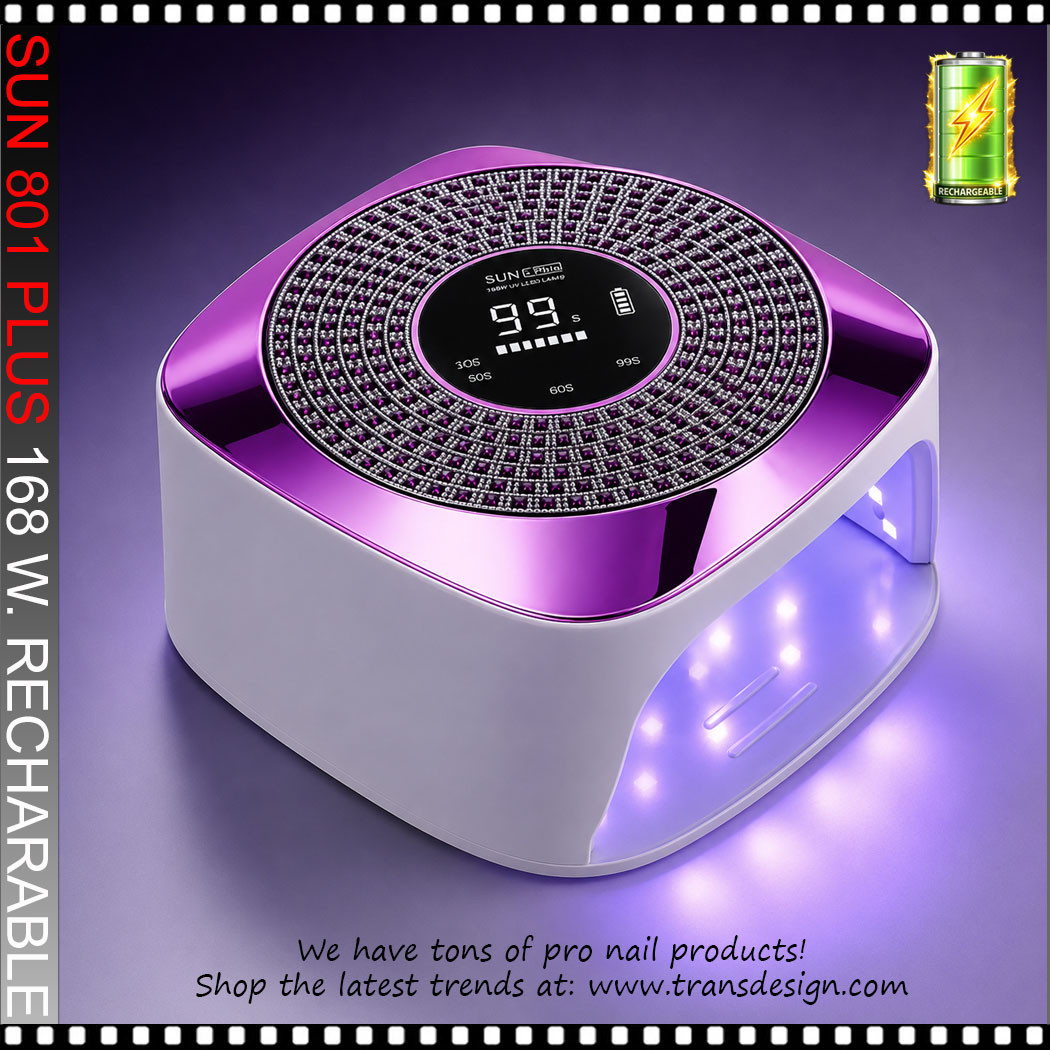 SUN 801 Plus Rechargeable, LED Lamp, Aura Purple Chrome 168W
