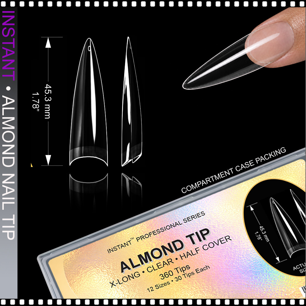 INSTANT TIP Almond, X-Long, Half Cover 360/Case - TDI, Inc