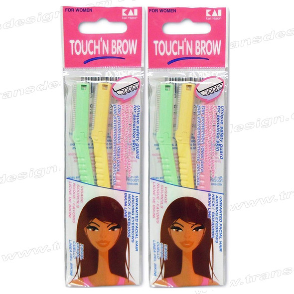 KAI RAZOR Touch'n Brow Eyebrow Shaver 3/Pack